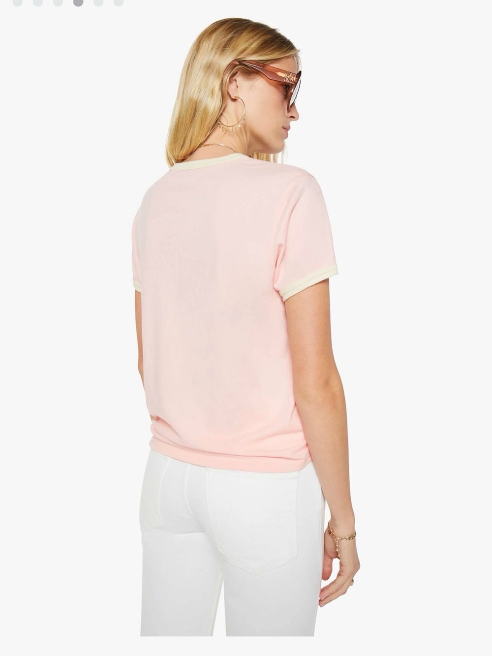 Mother nwt Sangria Graphic Tee in Light Pink - Picture 3 of 7